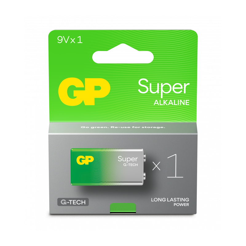 PILE ALCALINE SUPER GP 9V 6LF22 BLISTER1